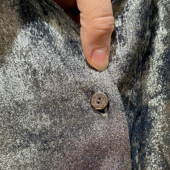 Peter Cohen Rocker Silver Velvety Foil Blazer Topper XL Layering Career Holiday - Picture 12 of 15